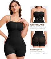 Women’s Seamless Bodysuit Shapewear – Detachable Strap Butt Lifter with Firm Tummy Control